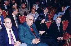 جانب من الحضور ويظهر الدكتور ابراهيم زكى جودة والشاعر رائف المعرى والشاعر عدنان برازى والشاعر عبد الحسيب الخنانى والشاعر محمد على عبد العال والناقد مصطفى عبد الوهاب